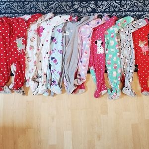 Lot of 10 size 18 month Carter's fleece footie PJs
